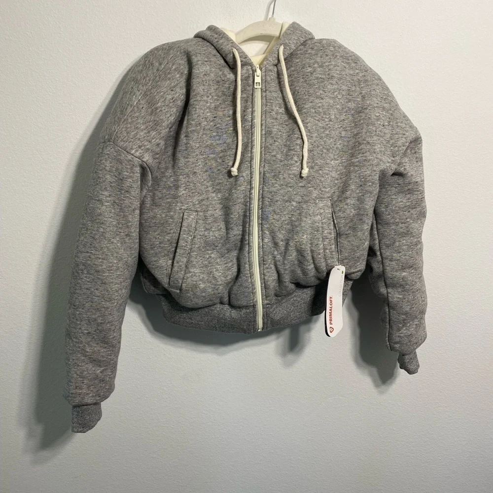 NEW Madewell MWL Reversible Puffer Hoodie Jacket XS - Picture 3 of 10